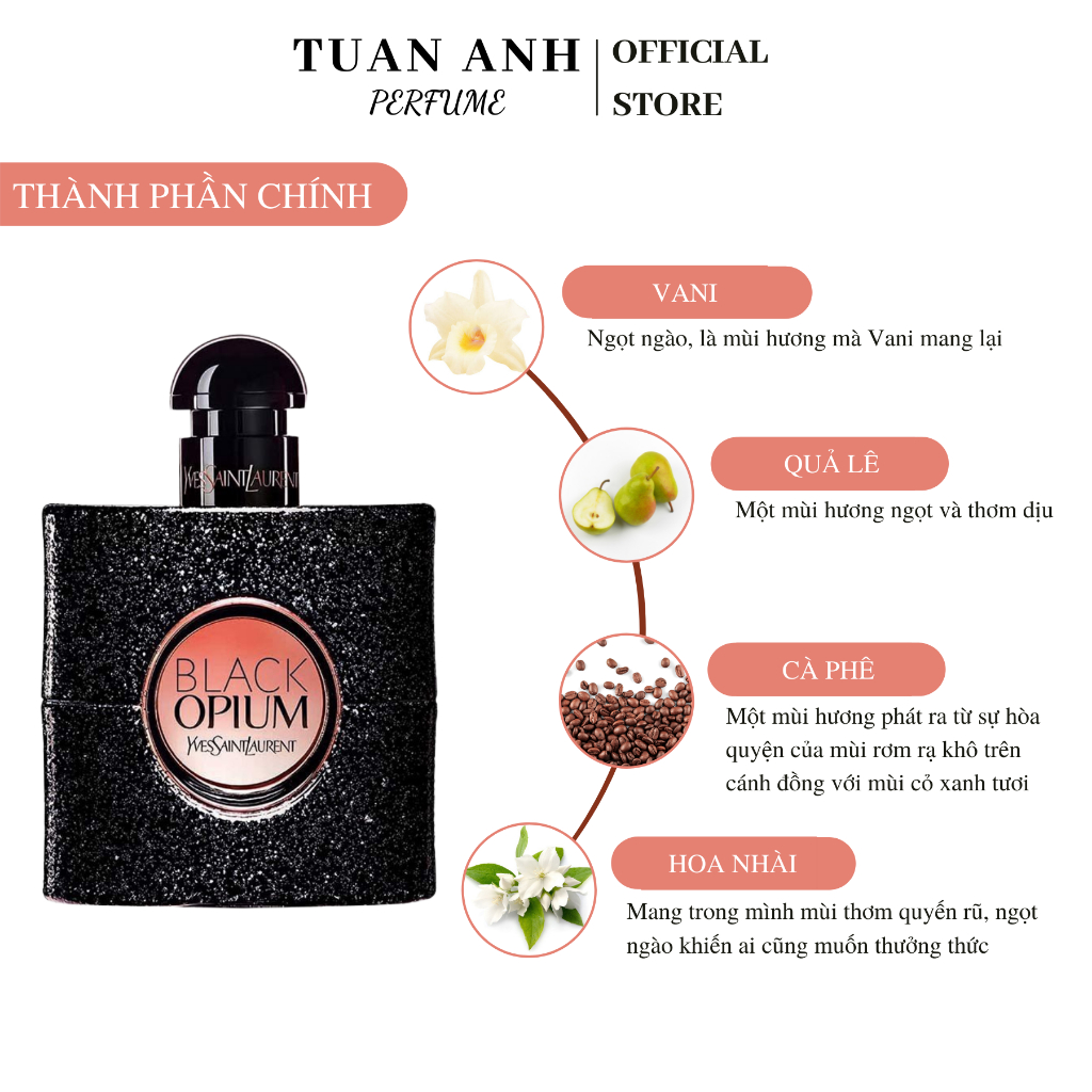 Nước hoa nữ thơm lâu chính hãng YSL Black Opium Eau de Parfum cao cấp TUAN ANH PERFUME