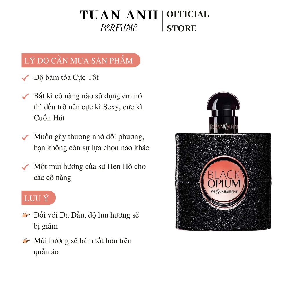 Nước hoa nữ thơm lâu chính hãng YSL Black Opium Eau de Parfum cao cấp TUAN ANH PERFUME