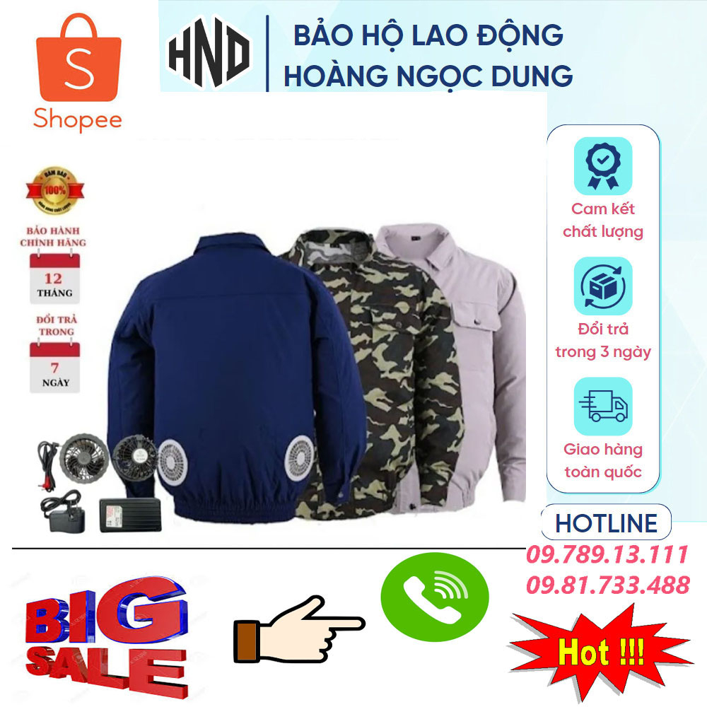 Áo điều hoà Nhật Bản, Áo quạt gió công nghệ Nhật Bản Áo chống nắng cao cấp chạy pin 30000mAh - 12V(ÁO KHÔNG PHỤ KIỆN)