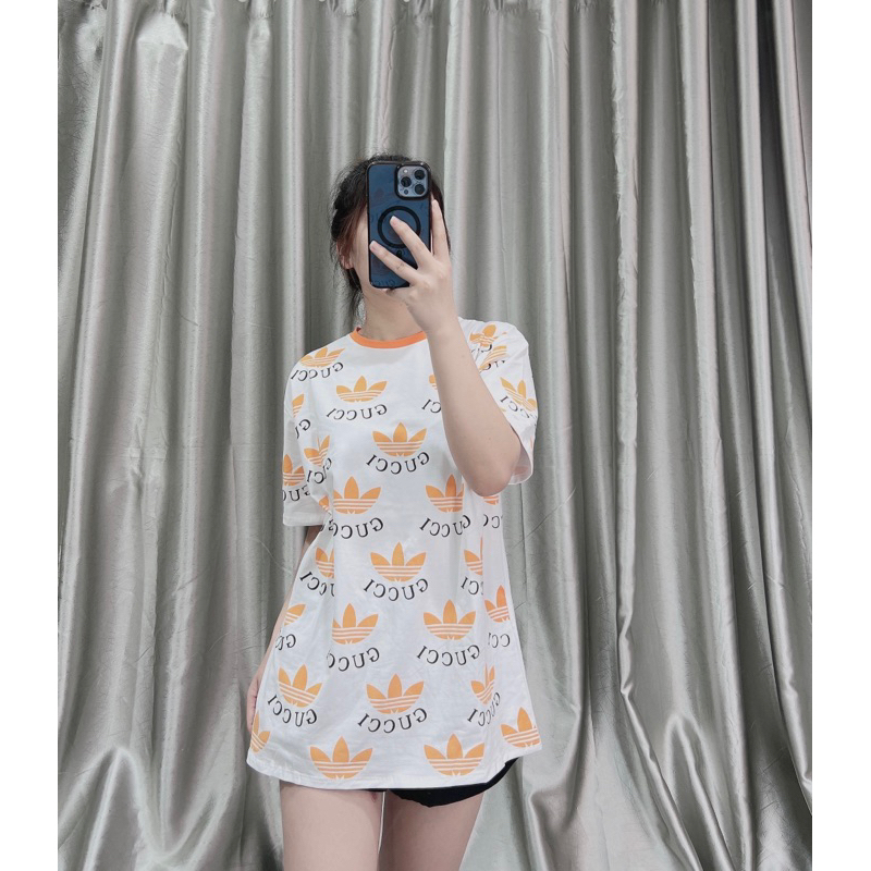 Áo Phông Rộng Dập Lá Nam Nam Nữ Unisex Cotton Mềm Mịn B110