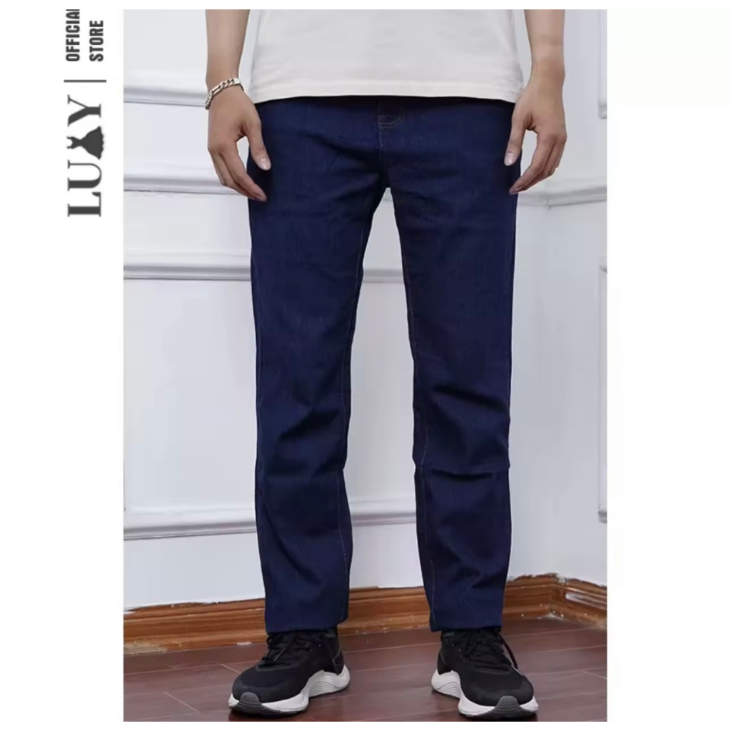 - Quần jeans nam ống suông, co giãn, mềm, mịn, không xù lông, không ra màu