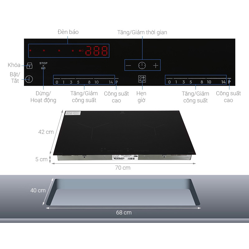 Bếp từ đôi Electrolux EHI7260BB Hàng NEW 100% chính hãng