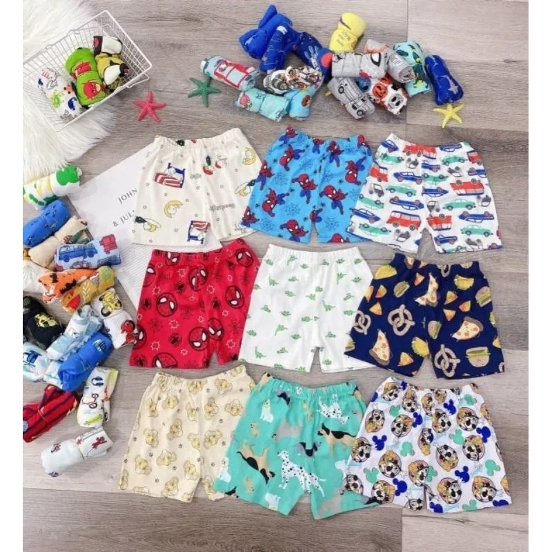 QUẦN CHỤC ĐÙI CHO BÉ TRAI BÉ GÁI CHẤT COTTON BOZIP XUẤT DƯ LOẠI ĐẸP