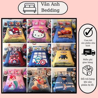 Set chăn ga gối cotton disney 4 món cho bé - siêu nhân / công chúa