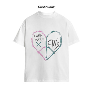 Áo thun continuous - ctns - heart/ white