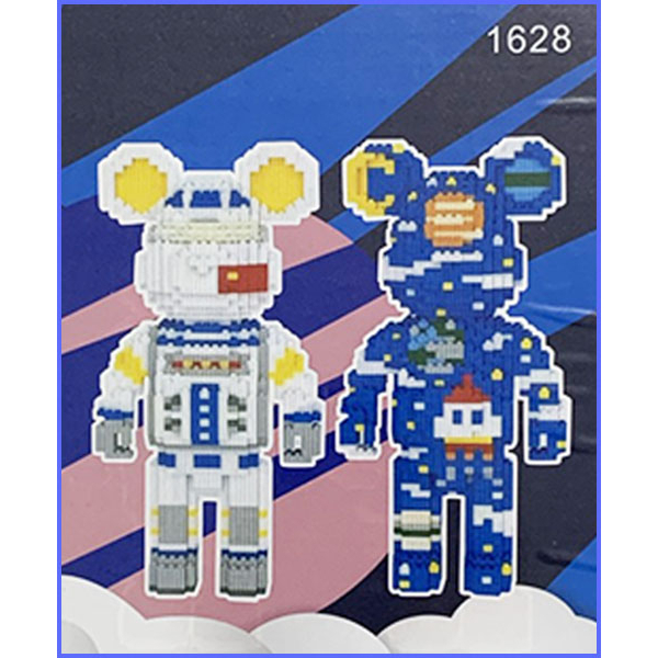 Lego Bộ đôi Gấu Bearbrick trắng xanh - Tặng kèm 01 Búa Lego