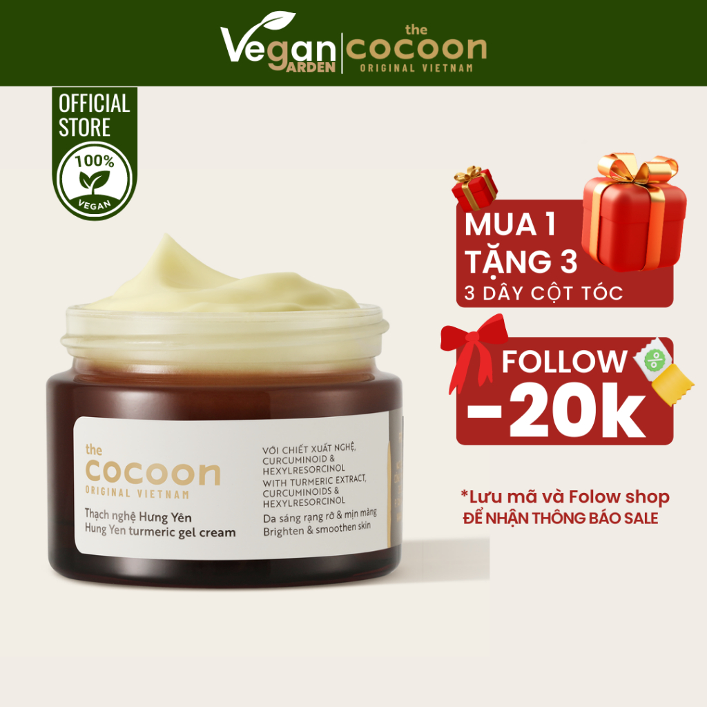 Thạch nghệ Hưng Yên Cocoon 30ml giúp làm sáng da mờ thâm - Thuần Chay Vegan Garden