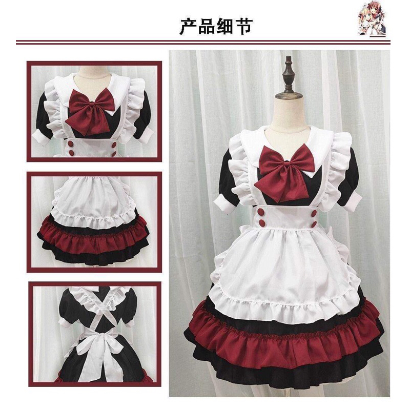 ❣ Maid nơ đỏ hóa trang hầu gái dễ thương