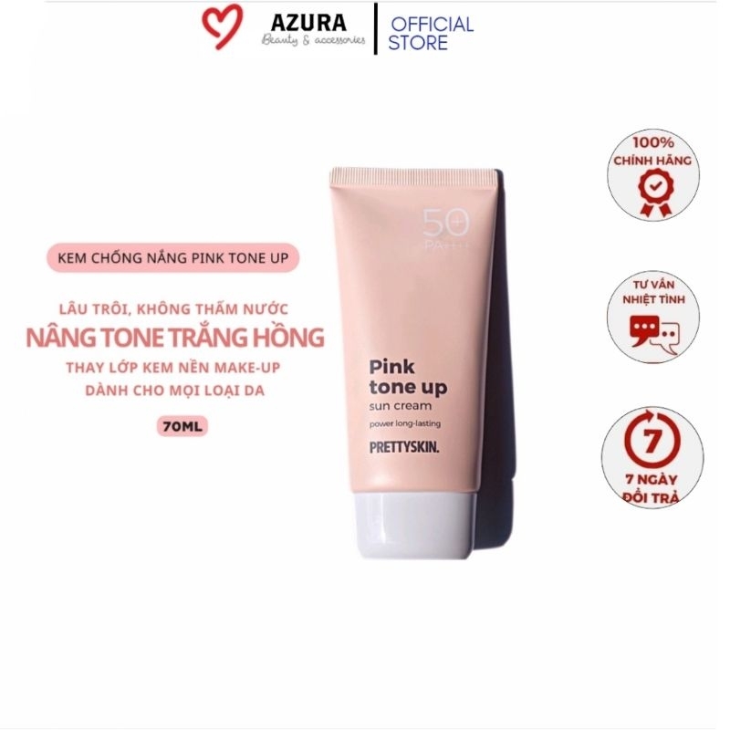 Kem Chống Nắng Nâng Tone Pretty Skin Pink Tone Up Hồng 70ml