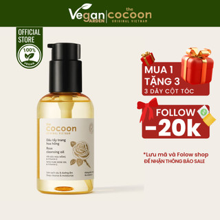 Dầu tẩy trang hoa hồng Cocoon 140ml tẩy sạch lớp trang điểm và dưỡng ẩm cho da - Thuần Chay Vegan Garden
