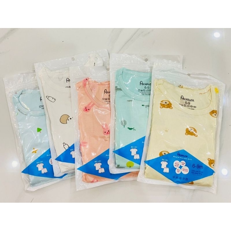 Bộ cộc tay Minky mom thun lạnh họa tiết cho bé