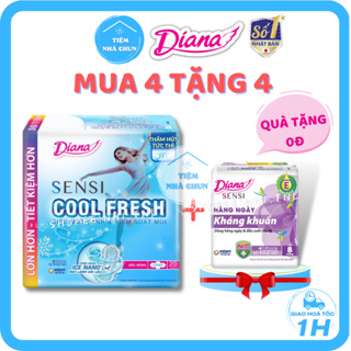 LỐC 4 GÓI 20 MIẾNG BVS Sensi Cool Fresh - Băng Vệ Sinh Diana Sensi Cool