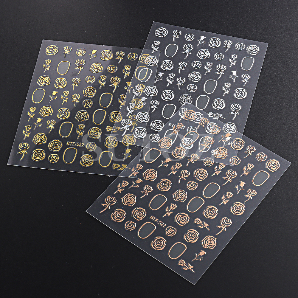 Sticker dán móng tay/Miếng dán trang trí móng tay phong cách hoa hồng cổ điển