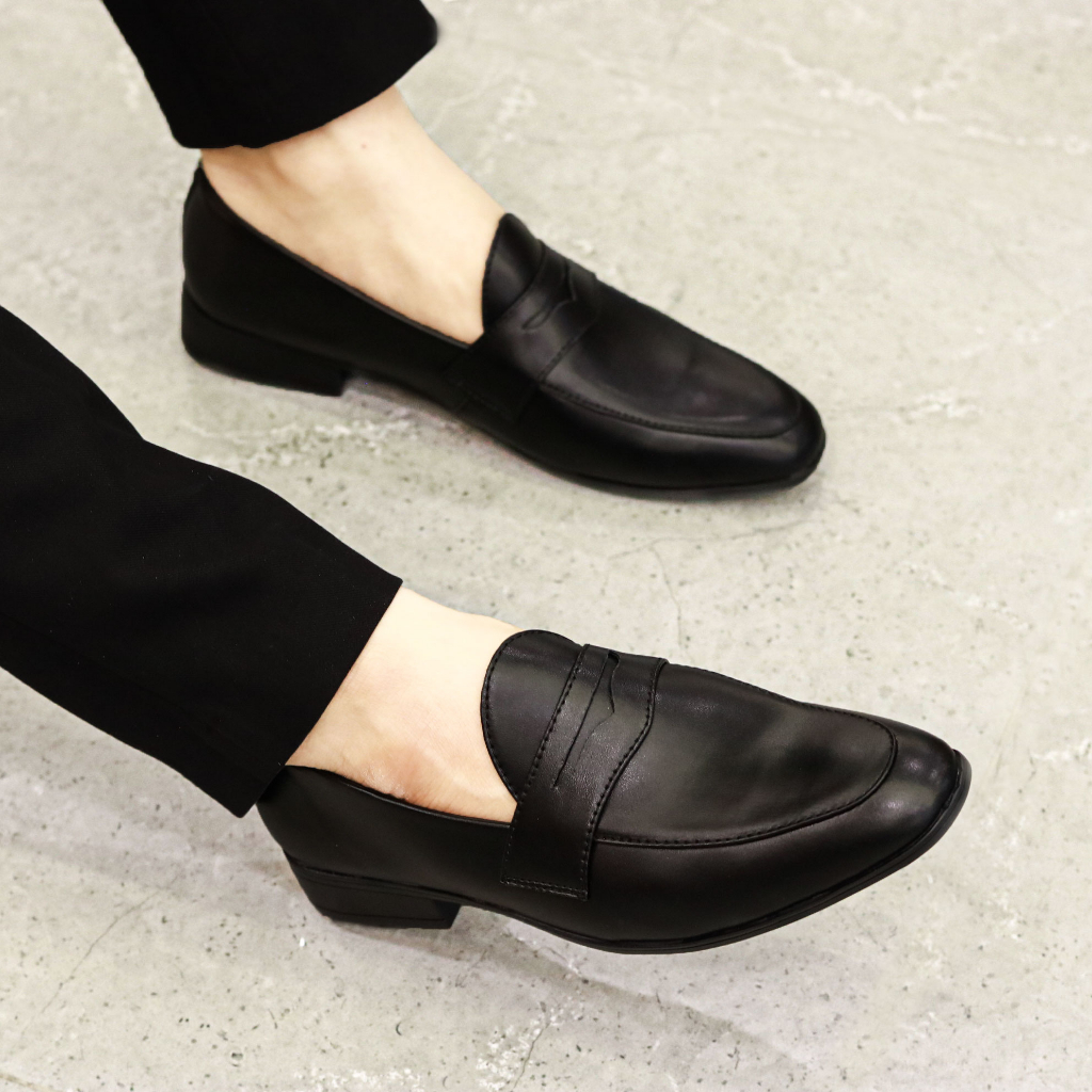 Giày Lười Nam Công Sở Da Lì Đai Khoét, Đế Cao Su Khâu Chác Chắn Bền Bỉ - Mã V3