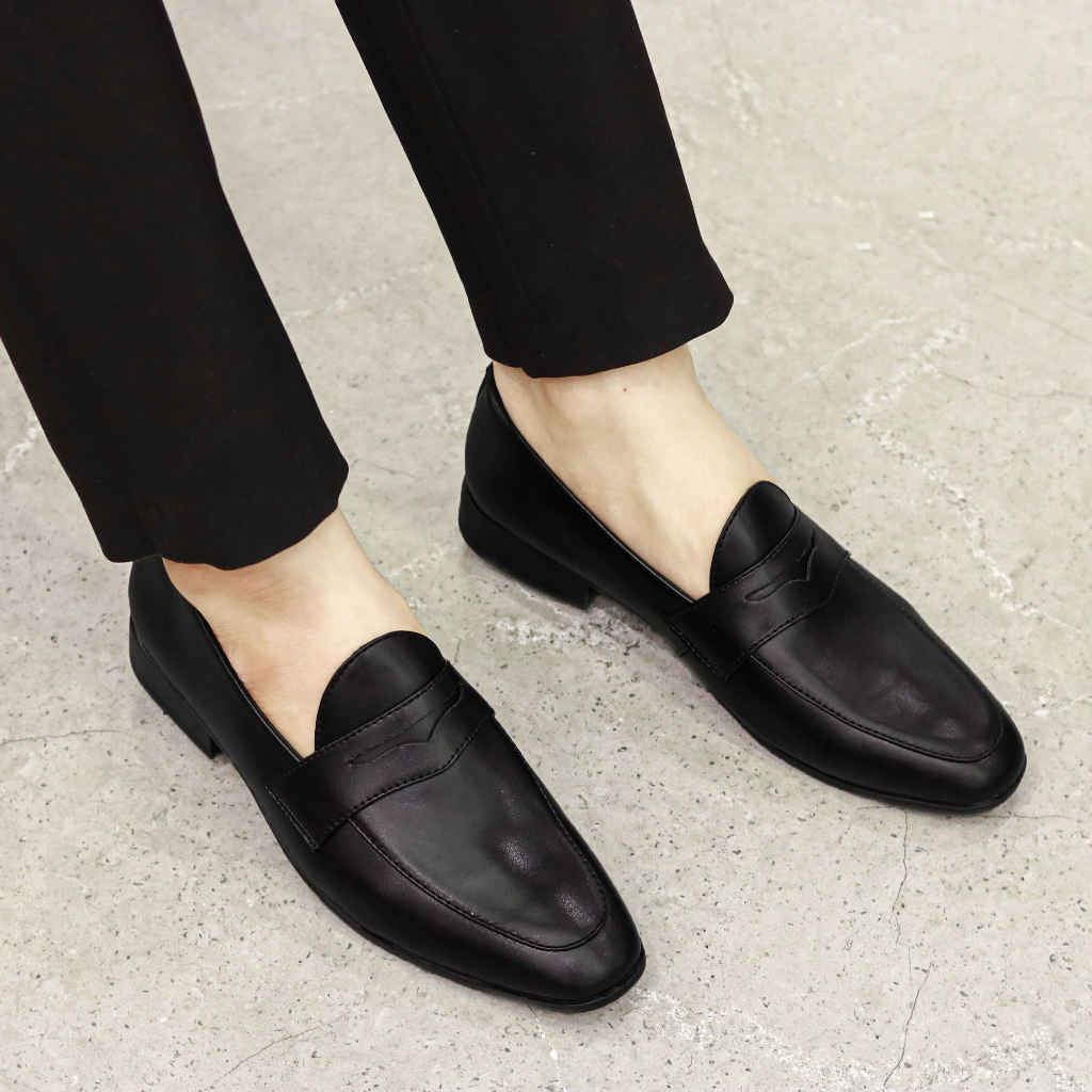 Giày Lười Nam Công Sở Da Lì Đai Khoét, Đế Cao Su Khâu Chác Chắn Bền Bỉ - Mã V3