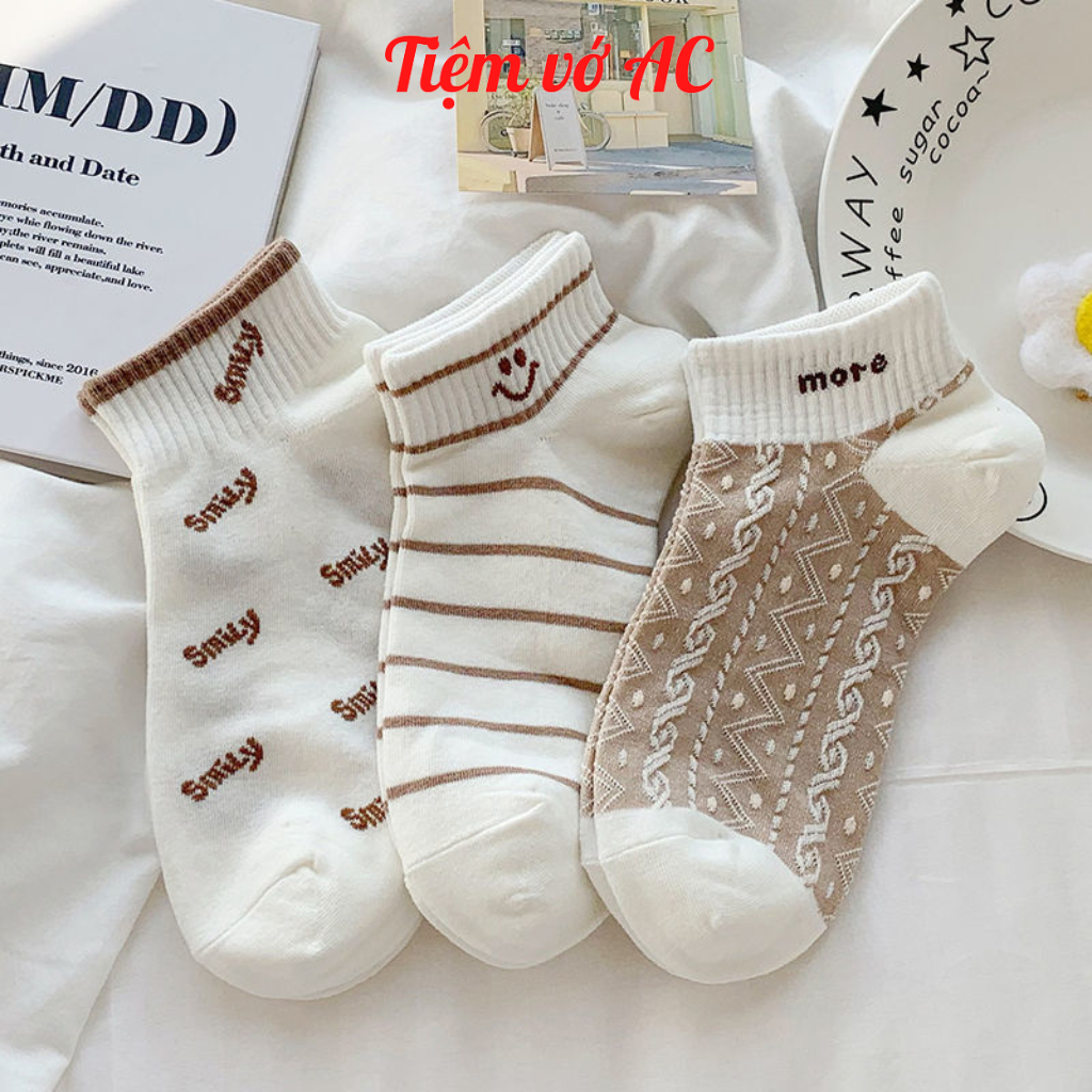 Tất nữ cổ ngắn sét 10 đôi 5 màu TN42