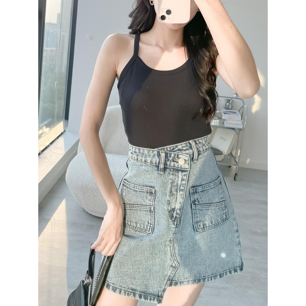 Áo dây form vừa cơ bản thời trang GAGO màu đen GA4323 trắng GA4322