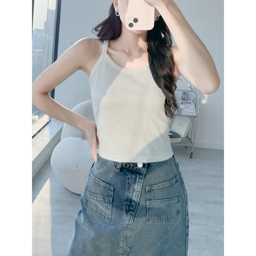 Áo dây form vừa cơ bản thời trang GAGO màu đen GA4323 trắng GA4322