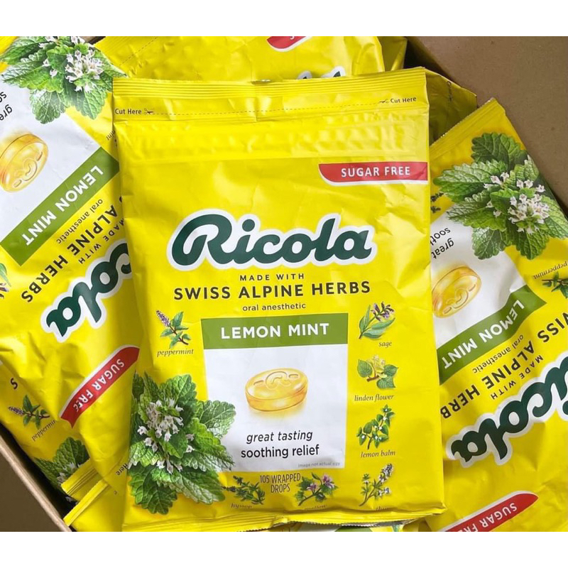 [Tách Lẻ] Kẹo Thảo Mộc Ho Khàn Giọng Ricola Natural Herb Cough Drops - Mỹ