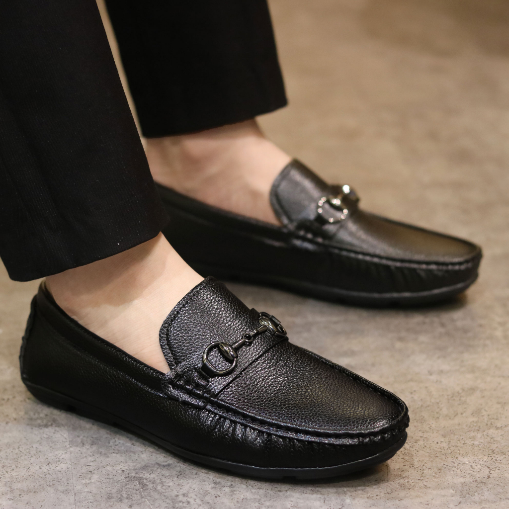 Giày Mọi Nam Da Lì Đế Khâu Cực Bền Bỉ, Da Siêu Mềm Mã M031