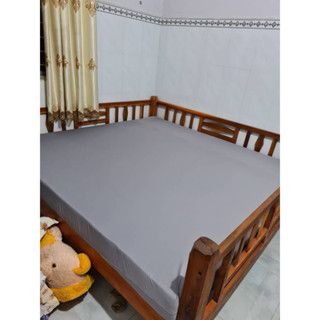 Áo Bọc Nệm Thun Lạnh HQ Cao Cấp [Có Khóa Kéo] Bọc 2 Mặt Cực Kì Mịn Mát [XÁM NHẠT] Ga Nệm Dây Kéo, Áo Nệm, Drap Nệm