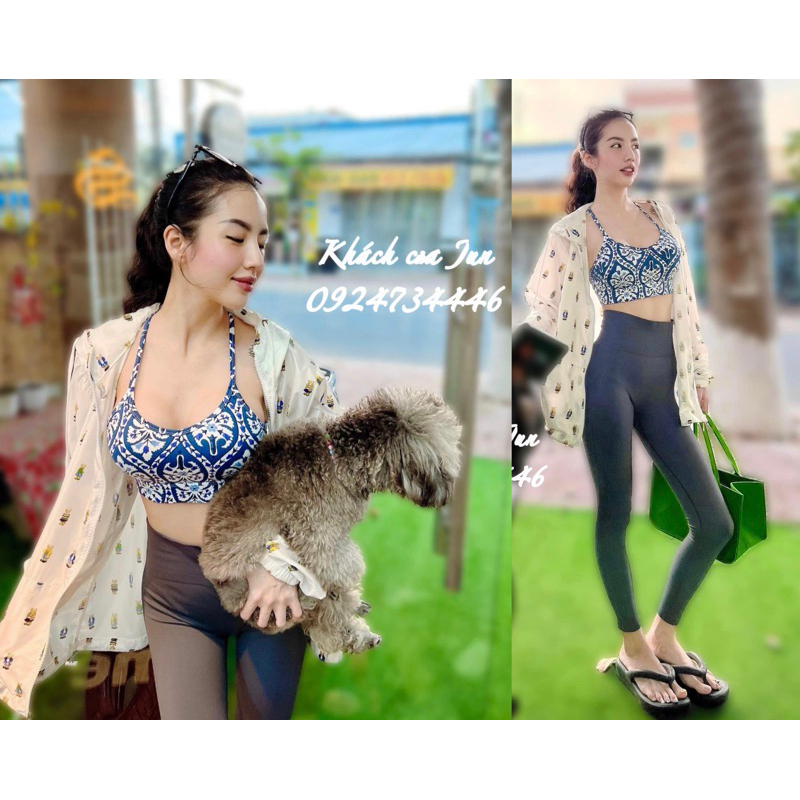 Áo bra Hoạ Tiết chéo lưng tập gym yoga chạy bộ