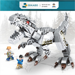 Mô hình lắp ráp khủng long cho bé 482 chi tiết, đồ chơi lắp ráp khủng long t rex cỡ lớn, BIKABO