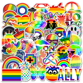 Set 50 Miếng Dán Sticker LGBT Cầu Vồng Trang Trí - Hình Dán Pride Nhiều Mẫu Đa Dạng Cho Laptop, Điện Thoại, Nón Bảo Hiểm