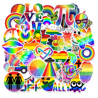 Set 50 Miếng Dán Sticker LGBT Cầu Vồng Trang Trí - Hình Dán Pride Nhiều Mẫu Đa Dạng Cho Laptop, Điện Thoại, Nón Bảo Hiểm