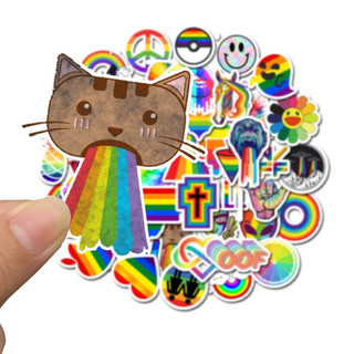 Set 50 Miếng Dán Sticker LGBT Cầu Vồng Trang Trí - Hình Dán Pride Nhiều Mẫu Đa Dạng Cho Laptop, Điện Thoại, Nón Bảo Hiểm