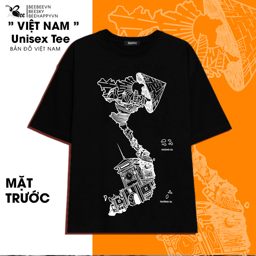 Áo Thun Unisex Beebee 100% In Hình Việt Nam - Bdvn001