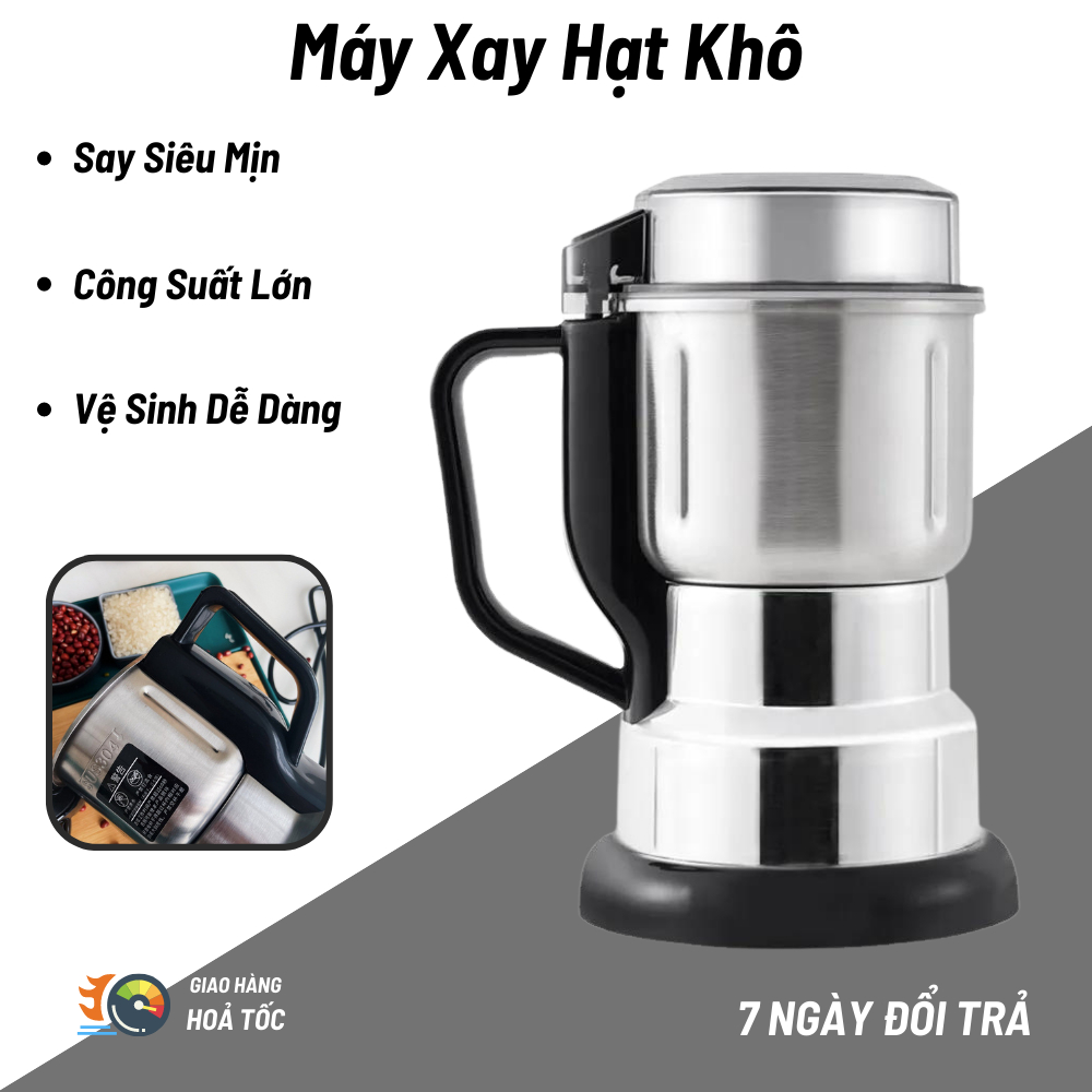 Máy Xay Hạt Khô, Nghiền Bột Ngũ Cốc, Các Loại Hạt, Đa Năng Công Suất 300W, 6 Lưỡi Dao Cực Bén Bảo Hành 12 Tháng