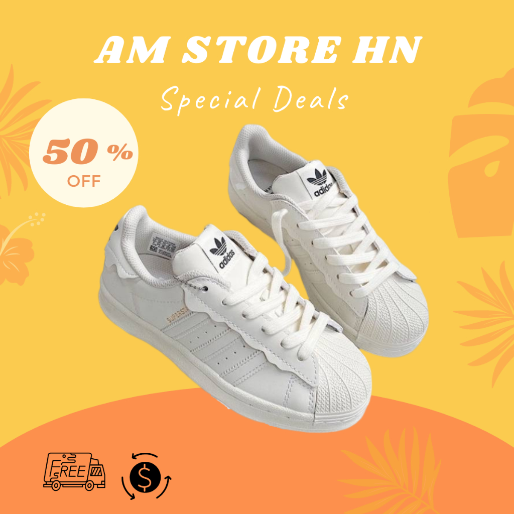 Giày adidas superstar trắng mũi sò, giày das sneaker thể thao nam nữ hàng cao cấp full box bill