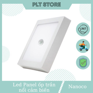 Đèn led panel ốp trần nổi cảm biến vuông npl - 12w, 18w, 24w nanoco npl126ss, npl186ss, npl246ss - 6500k