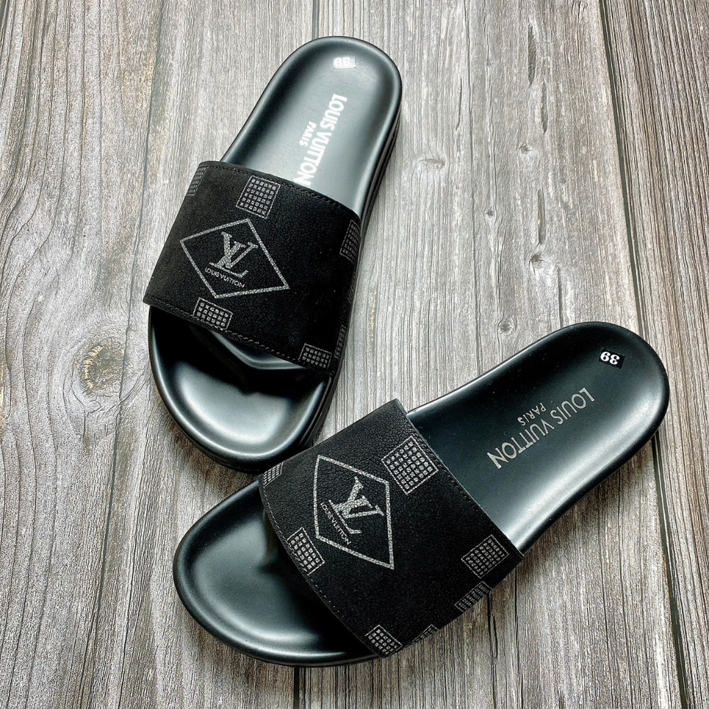 ⚡TOP BÁN CHẠY⚡ Dép nam nữ LV quai ngang nam nữ dập chữ siêu đẹp