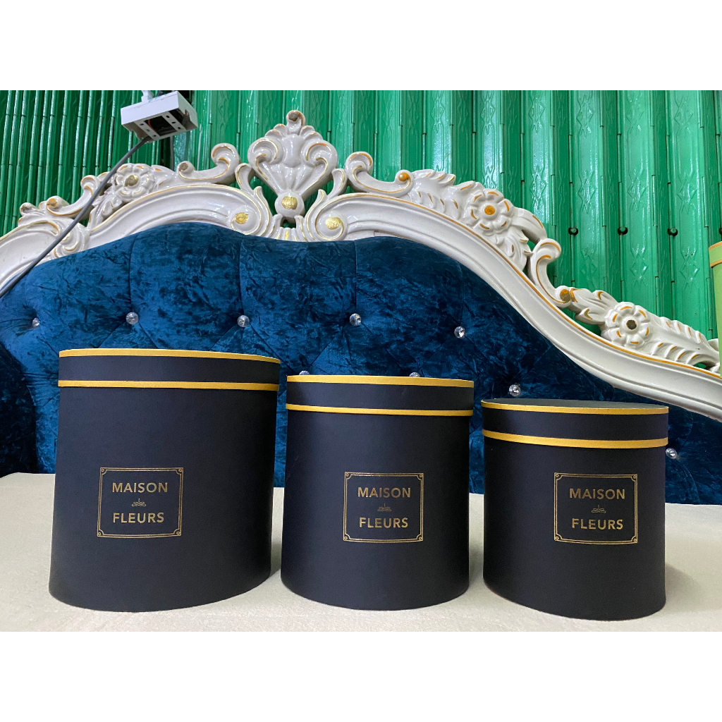 Hộp trụ tròn cắm hoa sáp, hoa tươi cao cấp set 3 cái 3 size sẵn kho TPHCM