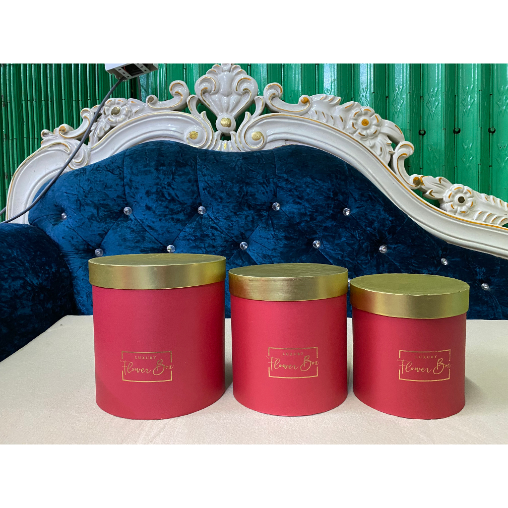 Hộp trụ tròn cắm hoa sáp, hoa tươi cao cấp set 3 cái 3 size sẵn kho TPHCM