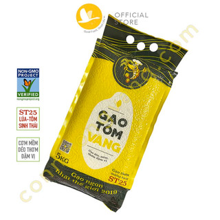 Gạo tôm vàng - gạo st25 lúa tôm kiên giang - túi 5kg