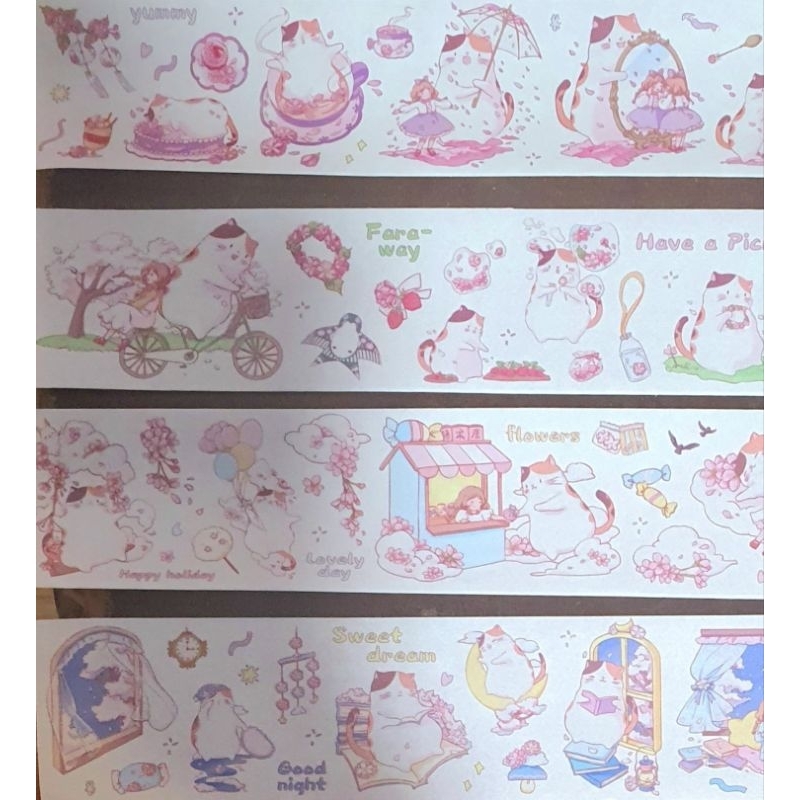 Chiết washi tape mèo và bé gái dễ thương