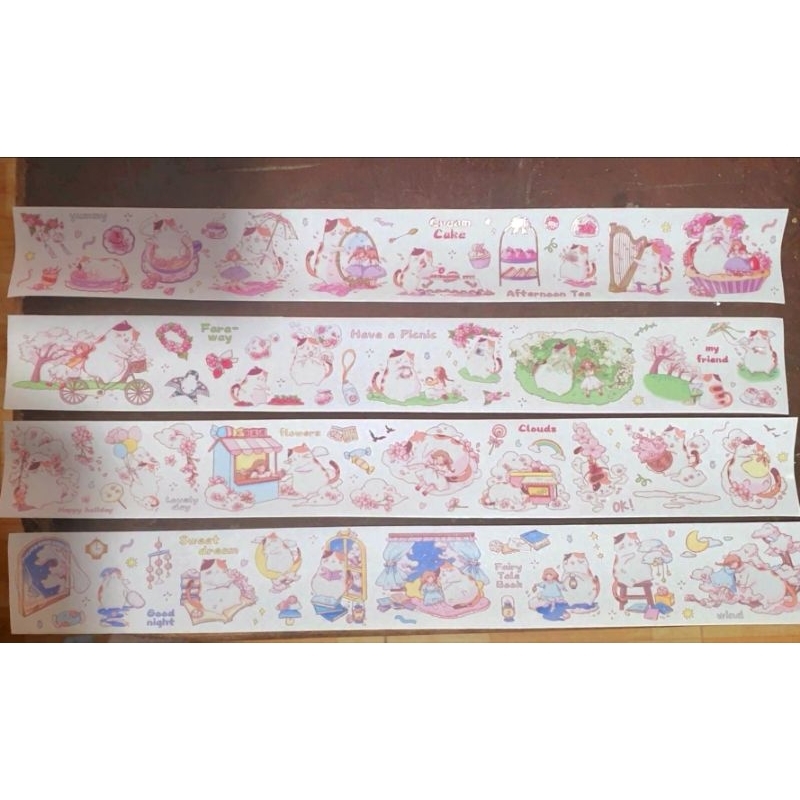 Chiết washi tape mèo và bé gái dễ thương