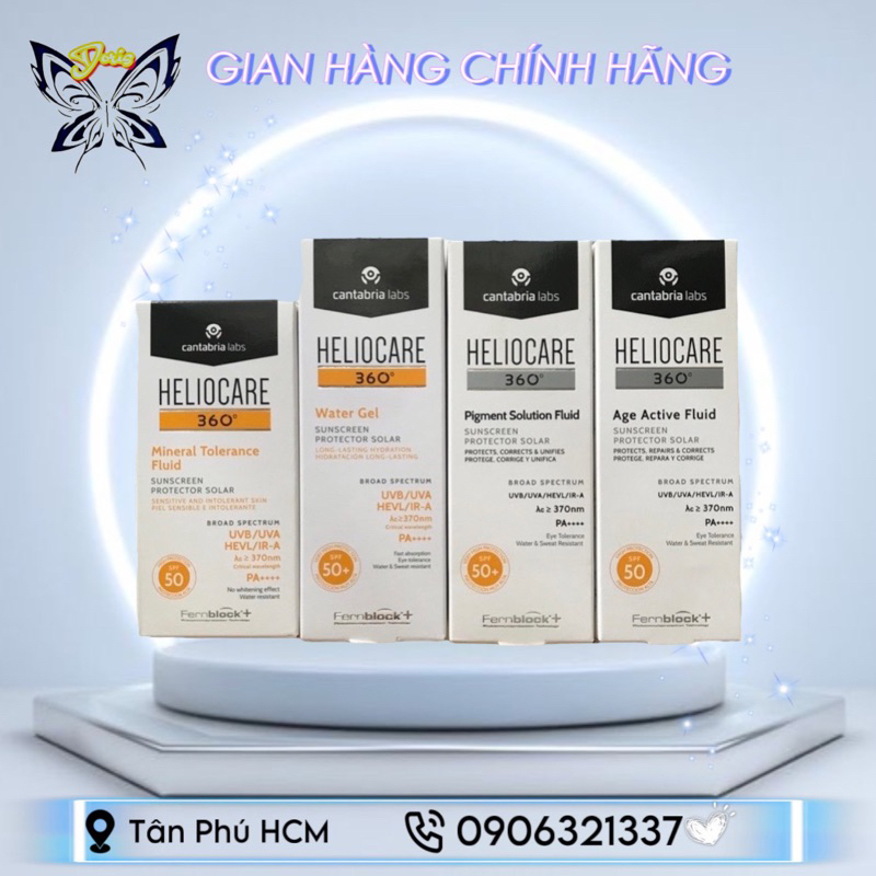 Kem chống nắng Heliocare water gel, mineral, pigment