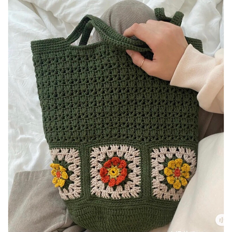 Túi tote hoạ tiết ô vuông hoa ⚡️FREESHIP⚡️