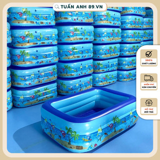 Bể bơi cho bé, bể bơi gia đình 2m1 3 tầng, 1m8 3 tàng, 1m5 3 tầng, 1m3 3 tầng kèm miếng vá rẻ nhất shopee