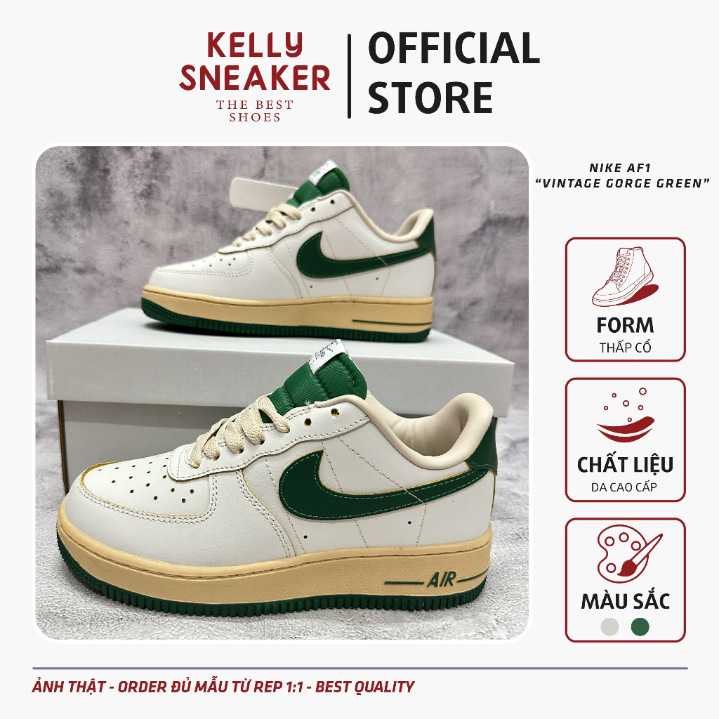 Giày Thể Thao Sneaker A F 1 "Vintage Gorge Green" - Bản Cao Cấp (Ảnh Thật + Hàng Sẵn)
