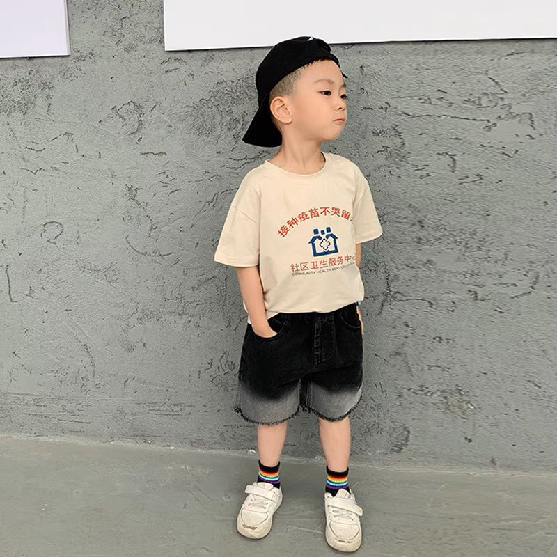 Quần sooc jeans thiết kế xịt thời trang tua gấu cho bé trai  SHOP BÔM BÔM KIDS