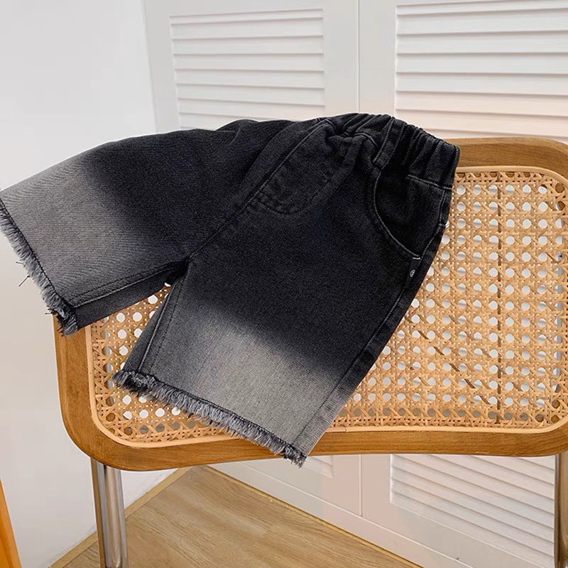 Quần sooc jeans thiết kế xịt thời trang tua gấu cho bé trai  SHOP BÔM BÔM KIDS