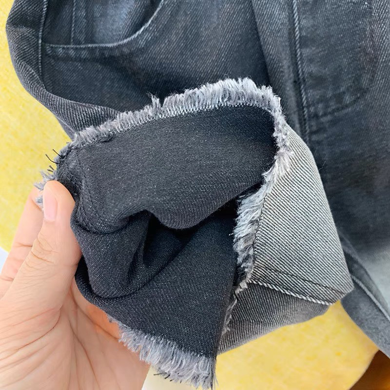 Quần sooc jeans thiết kế xịt thời trang tua gấu cho bé trai  SHOP BÔM BÔM KIDS