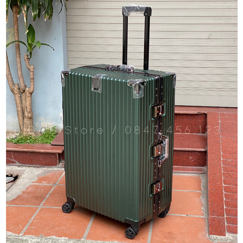 Vali khung nhôm khoá sập size 20, 24, 29 inch bịt góc nhôm chống va đập cao cấp