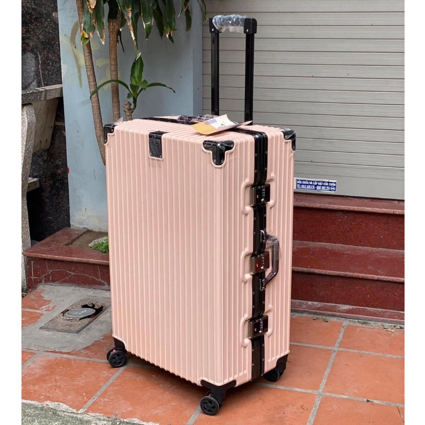 Vali khung nhôm khoá sập size 20, 24, 29 inch bịt góc nhôm chống va đập cao cấp