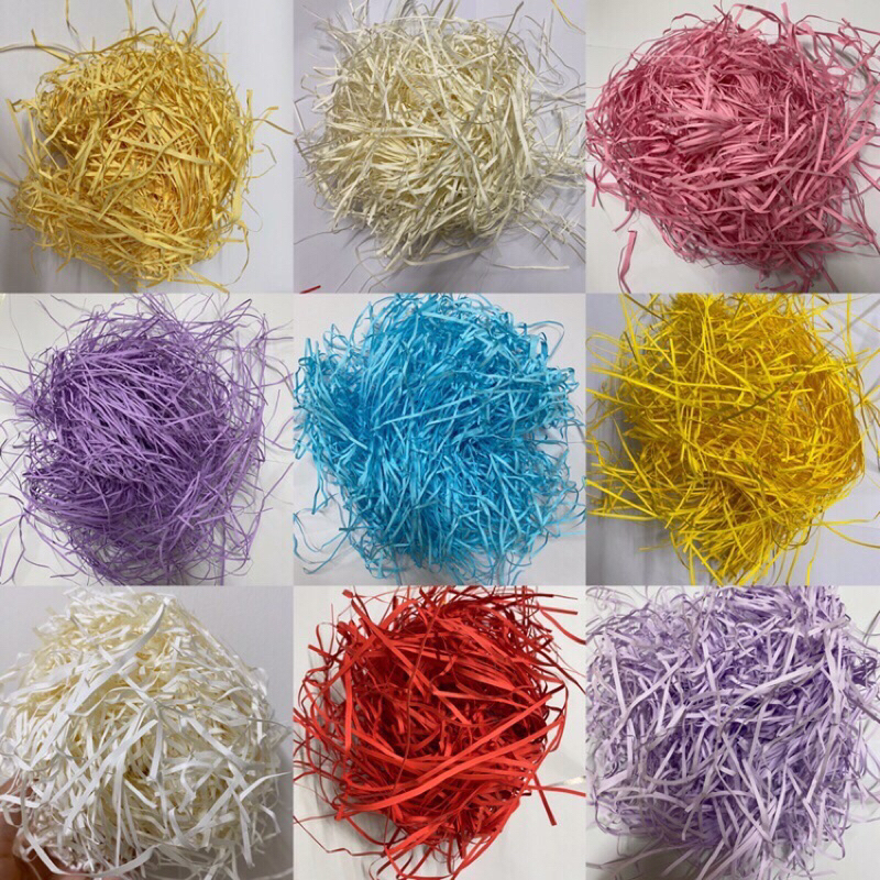 Giấy rơm trang trí hộp quà, Giấy sợi lót chống sốc 20g, 50g nhiều màu sắc Quà tặng ThuLyy.vn